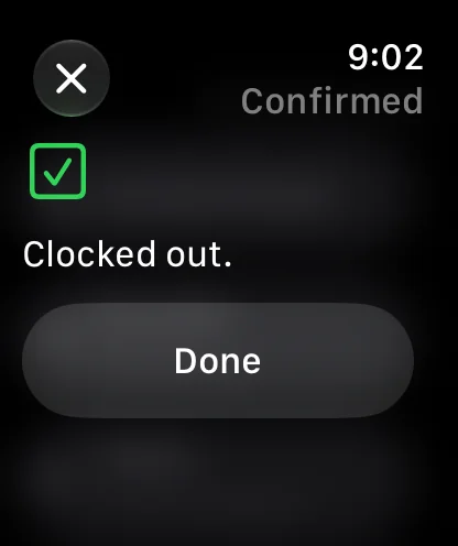Apple Watch confirms: clocked out